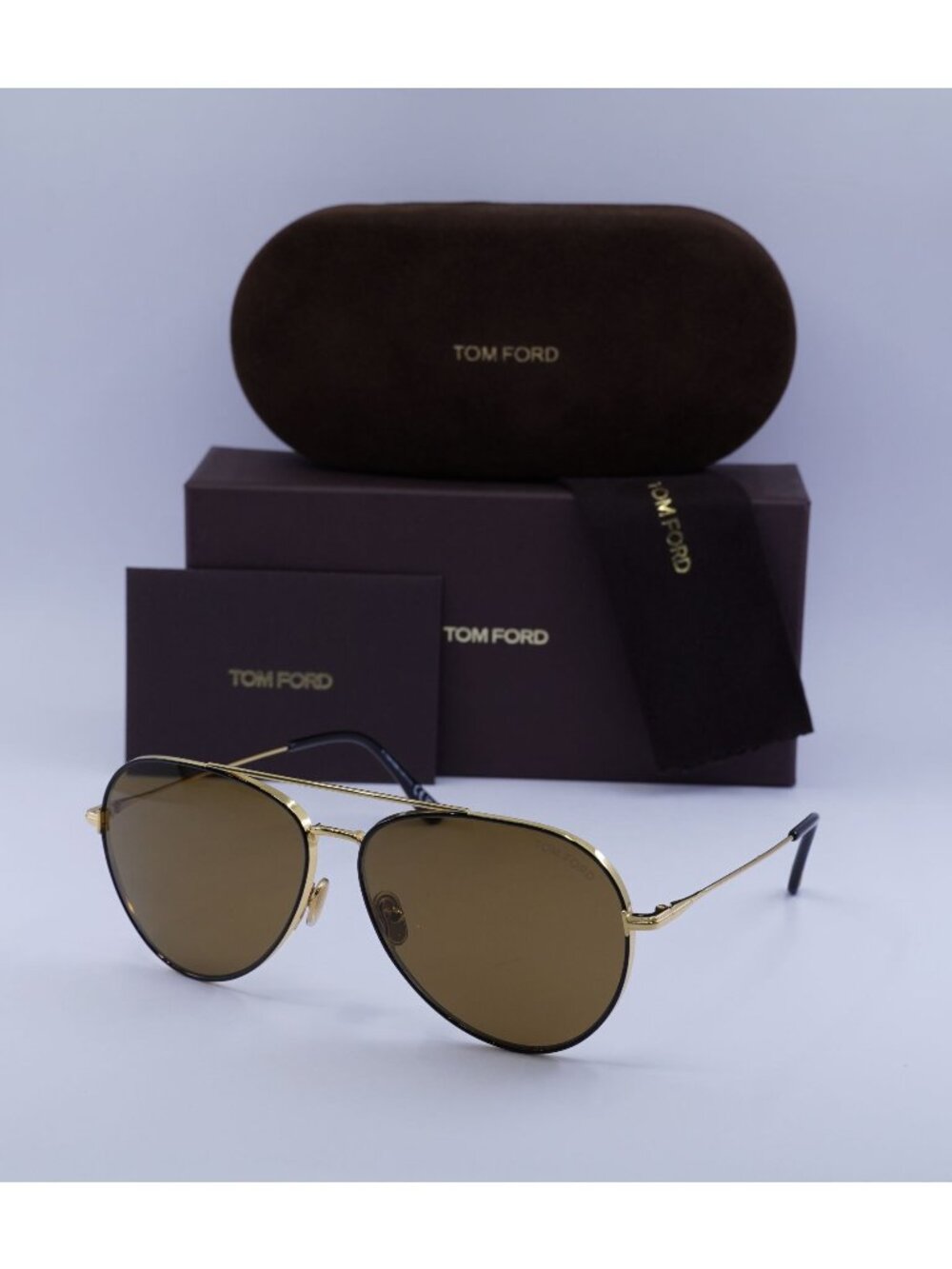 Tom Ford Dashel-02 FT0996 01J Aviator Sunglasses - Gold / Brown